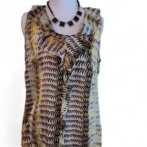 The Limited Sleeveless Ruffle Blouse Small Business Casual Top